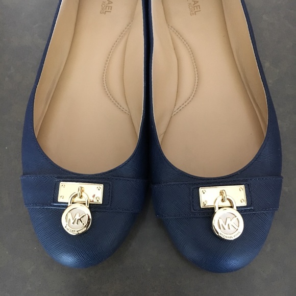 michael kors navy ballet flats